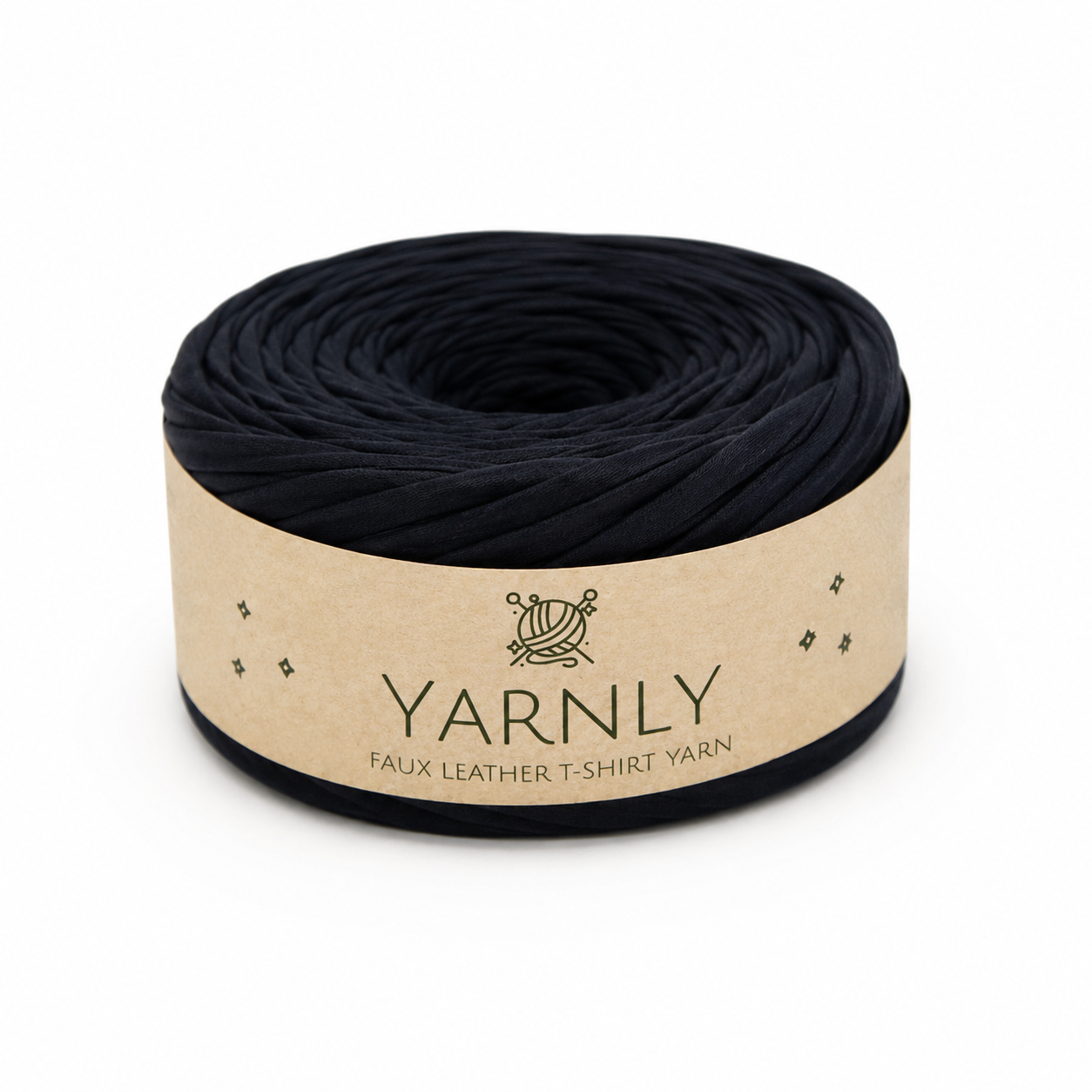Yarnly - Faux Leather T-Shirt Yarn - 100g Ball - Black