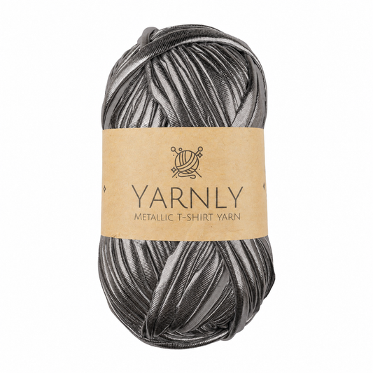 Yarnly - Metallic T-Shirt Yarn - 100g Ball - Metallic Pewter