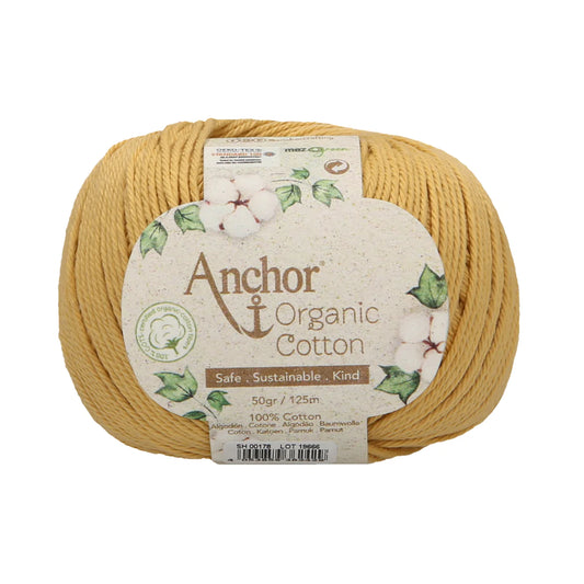 Anchor - Organic Cotton - 50g Ball - Sunflower Yellow