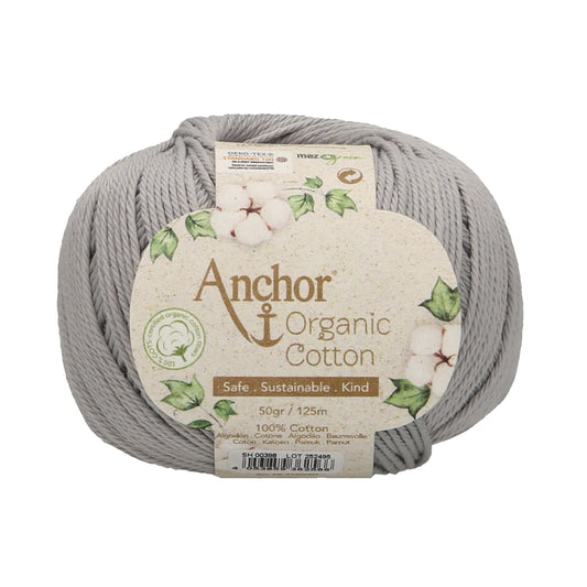 Anchor - Organic Cotton - 50g Ball - Stormy Cloud Grey