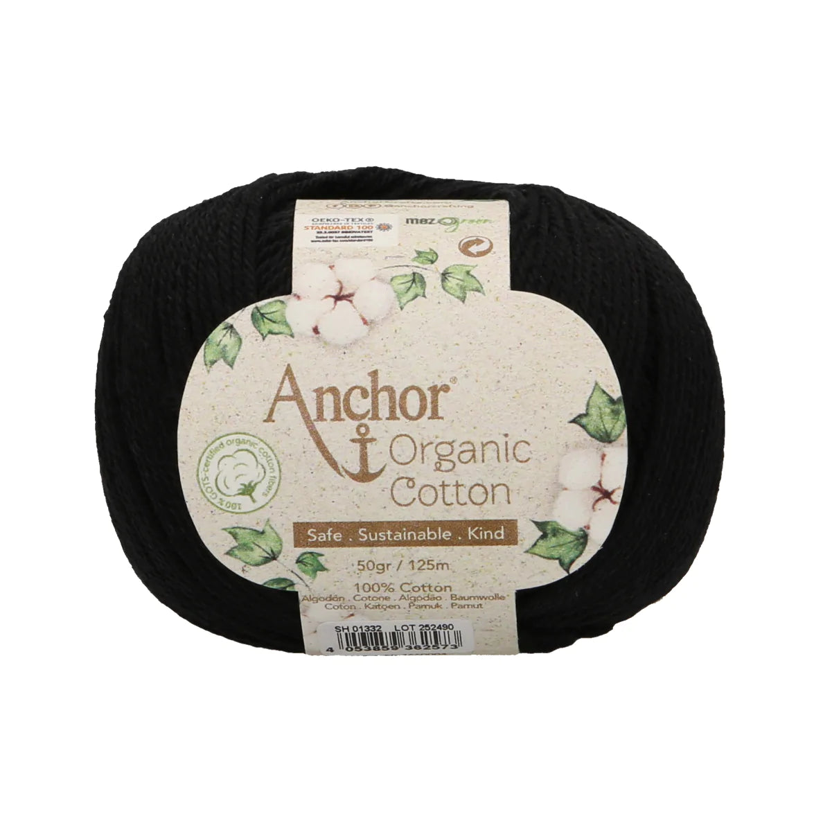 Anchor - Organic Cotton - 50g Ball - Black