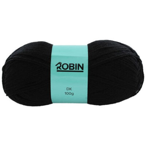 www.thewoolshop.net Robin - DK Double Knit Wool Yarn - 100g Ball - Black