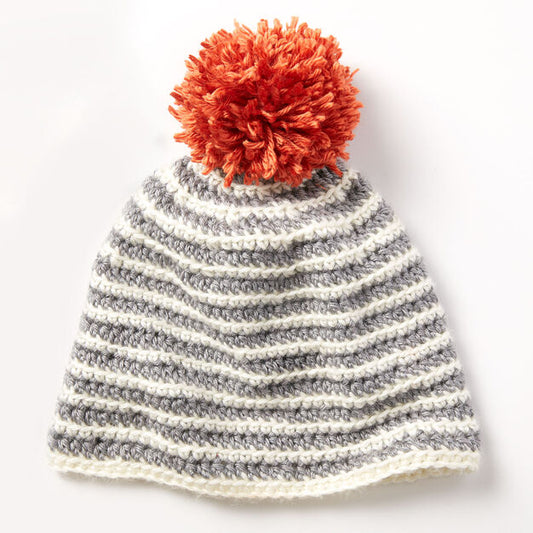 Caron - Free Downloadable Pattern - Crochet Striped Right Hat