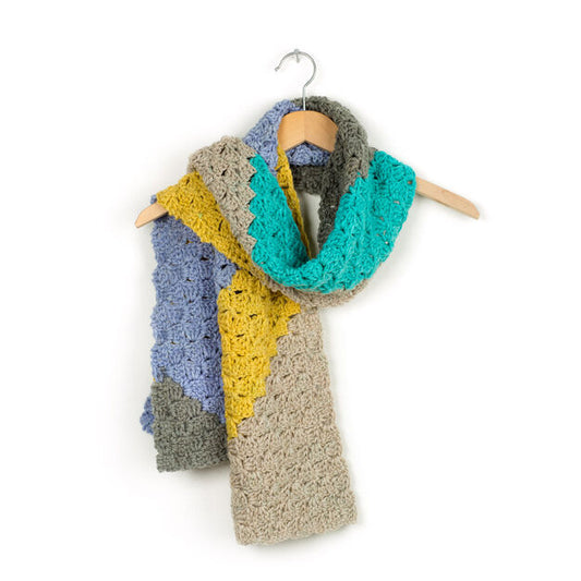 Caron - Free Downloadable Pattern - On The Bias Crochet Scarf