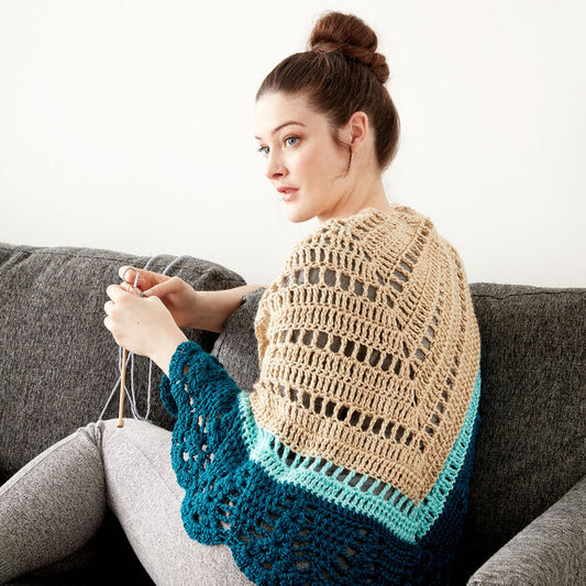 Caron - Free Downloadable Pattern - Crochet Comfort Shawl
