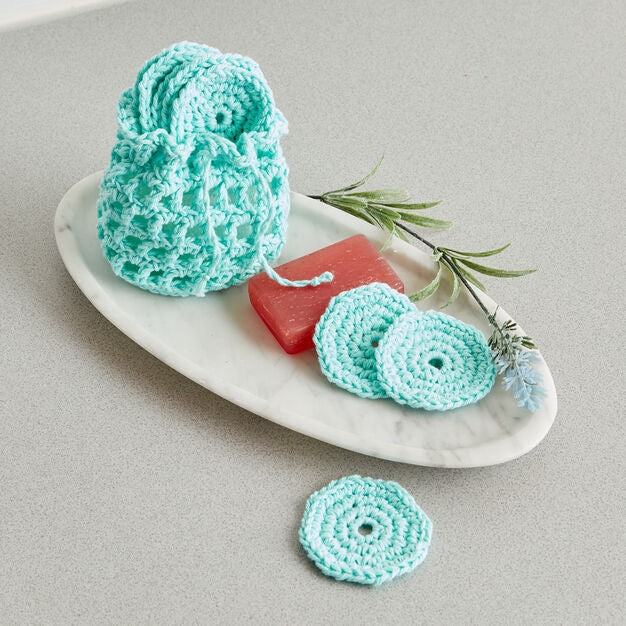 Lily Sugar ‘N Cream - Free Downloadable Pattern - Crochet Face Scrubbie Set