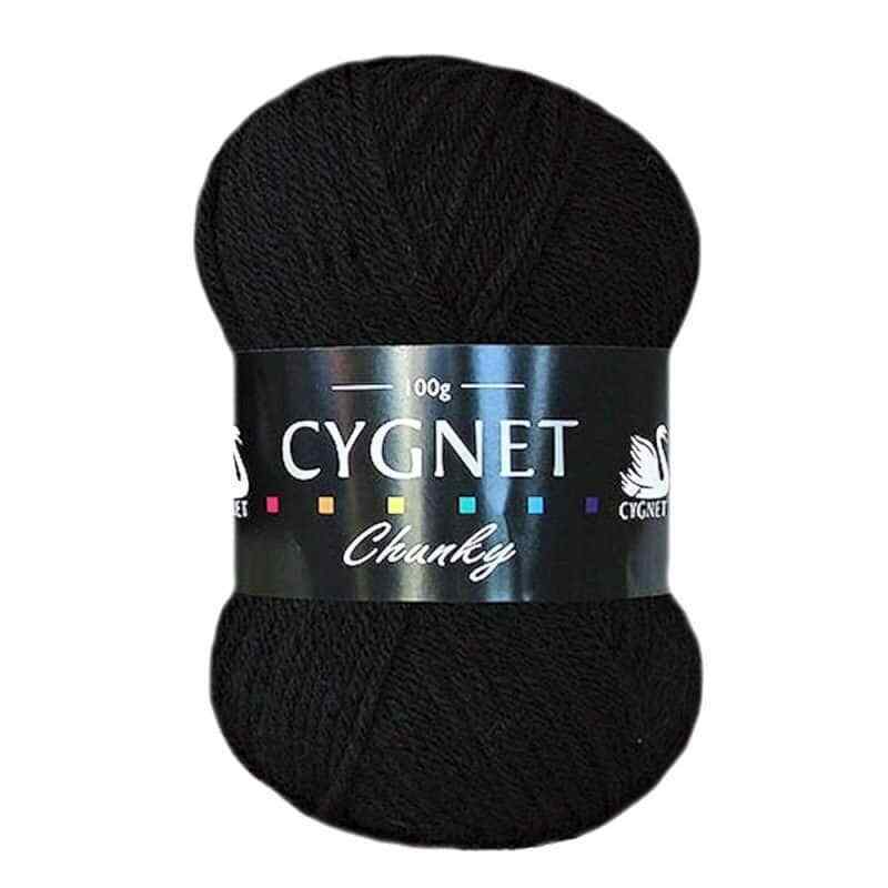 Cygnet Yarns - Chunky Wool - 100g Ball - 217 Black