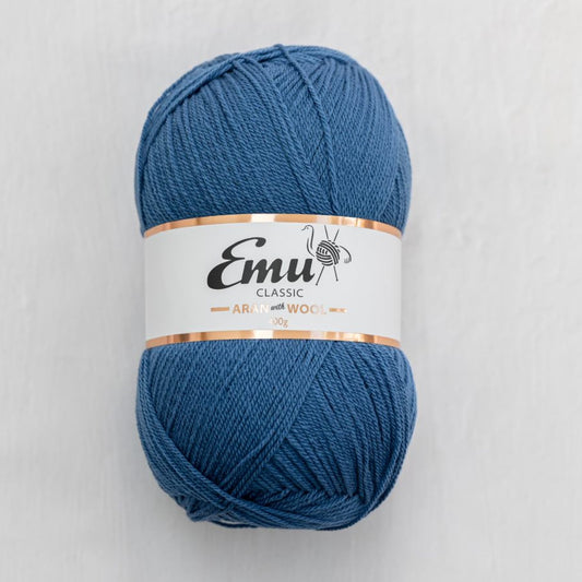 Emu Yarns - Classic Aran with Wool - 400g Ball - Blue Jeans