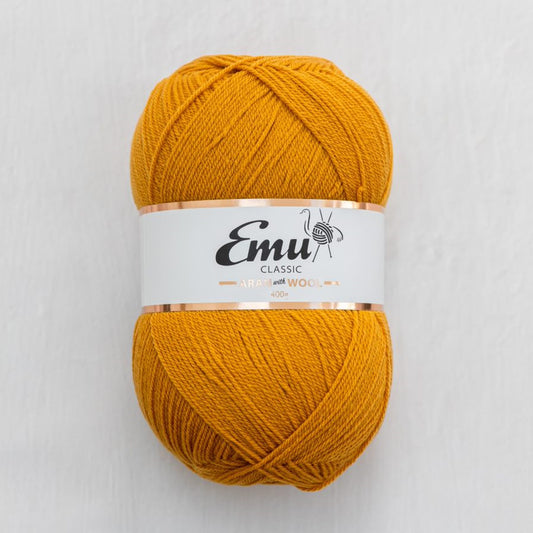 Emu Yarns - Classic Aran with Wool - 400g Ball - English Mustard