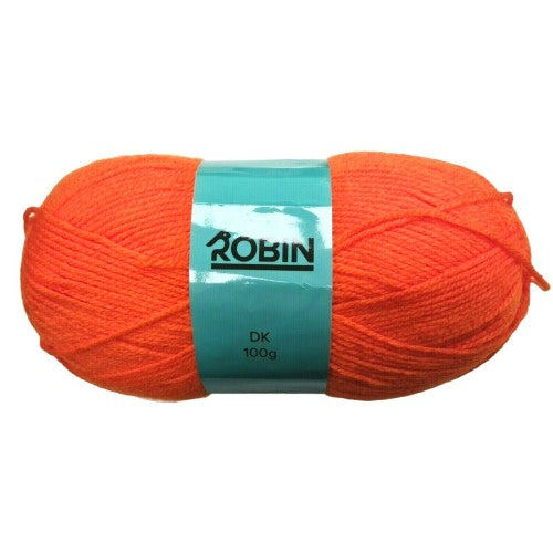 www.thewoolshop.net Robin - DK Double Knit Wool Yarn - 100g Ball - Jaffa Orange