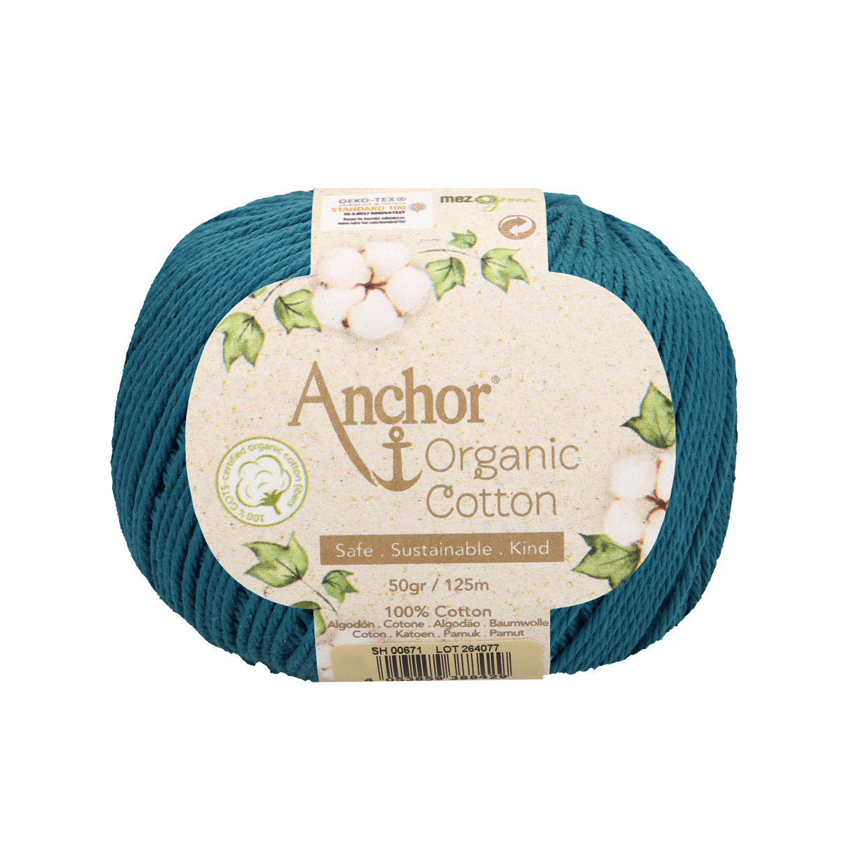 Anchor - Organic Cotton - 50g Ball - Lagoon