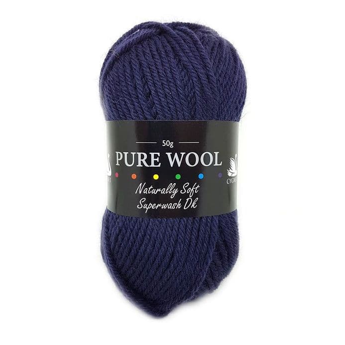 Cygnet Yarns - Pure Wool Superwash DK - 50g Ball - Navy Blue