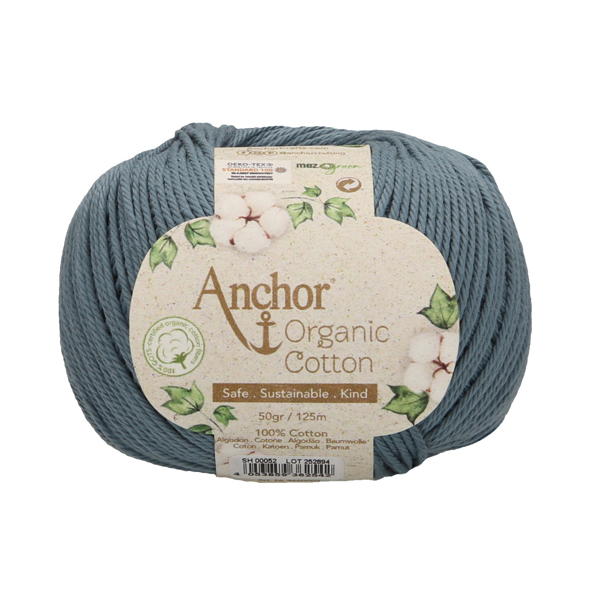 Anchor - Organic Cotton - 50g Ball - Ocean Blue